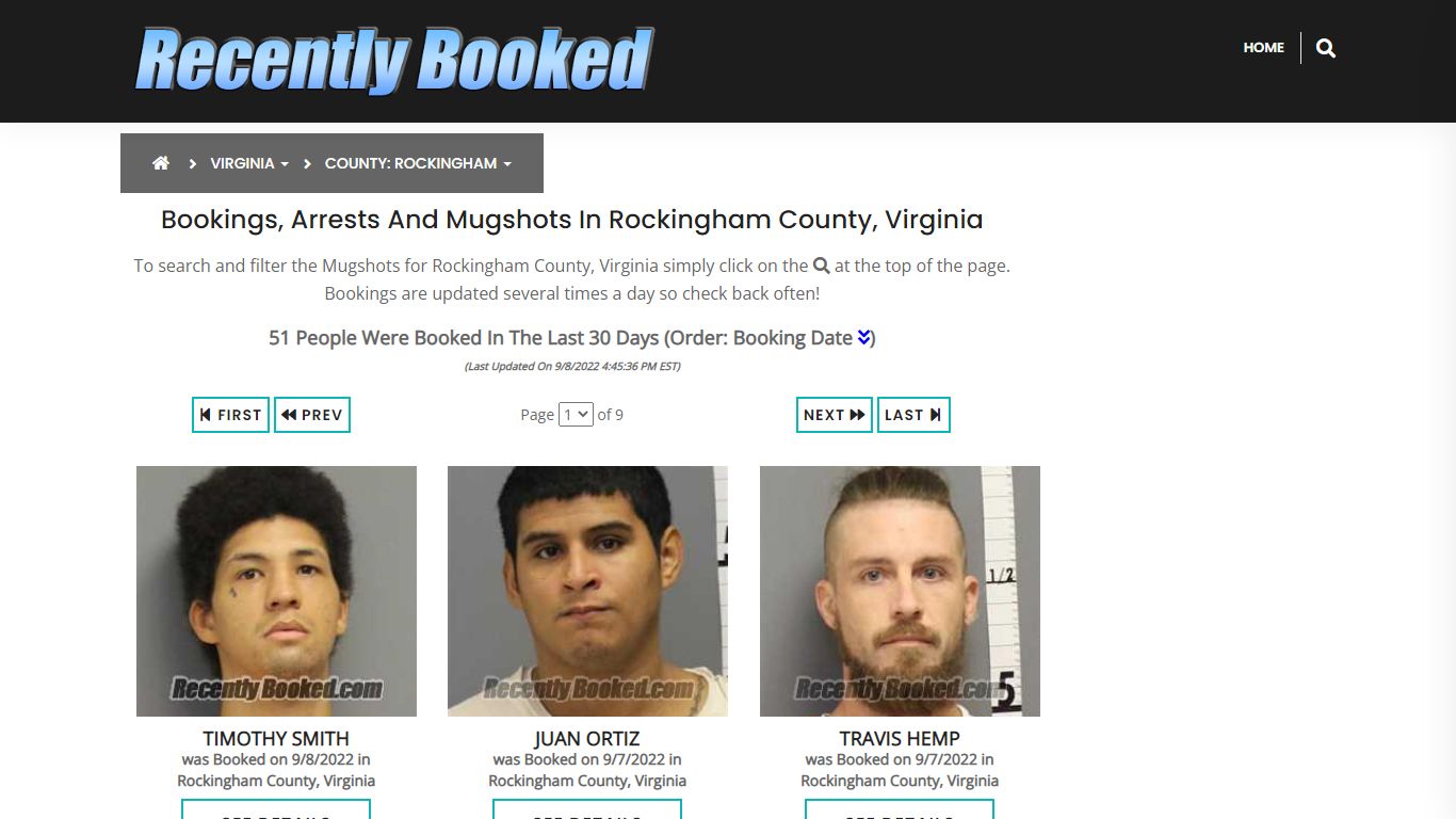 Bookings, Arrests and Mugshots in Rockingham County, Virginia